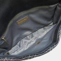 Pre Owned Chanel Black Calfskin Leather Chain Shoulder Coco Mark Bag
