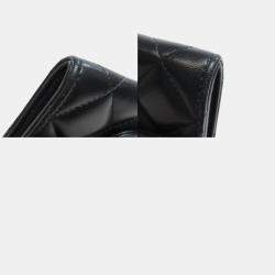 Chanel Black Lambskin Leather Chain Bi-Fold Wallet