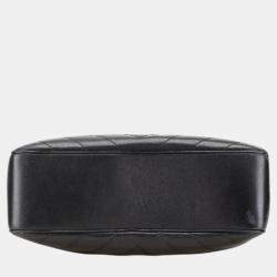 Pre Owned Chanel Black Lambskin Leather V-Stitch Chain Shoulder Bag
