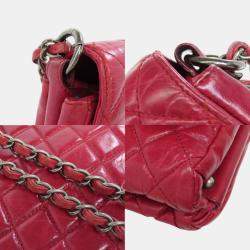 Pre Owned Chanel Red Calfskin Leather Boy Chain Shoulder Bag
