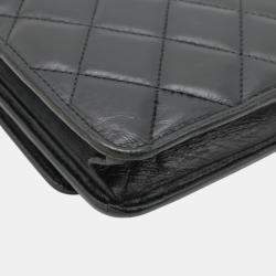 Chanel Black Leather Cambon Line Chain Wallet
