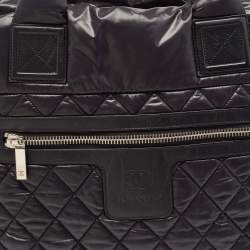 Pre Owned Chanel Black Quilted Nylon Coco Cocoon Tote
