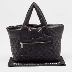 Pre Owned Chanel Black Quilted Nylon Coco Cocoon Tote