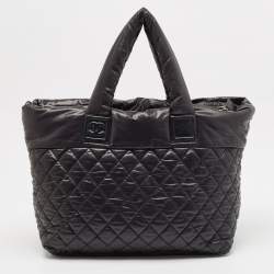 Pre Owned Chanel Black Quilted Nylon Coco Cocoon Tote