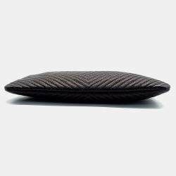 Pre Owned Chanel Black Leather Chevron Boy New Medium Clutch