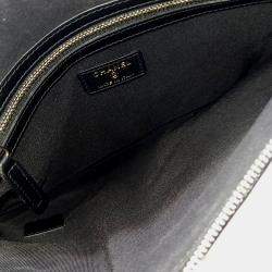 Pre Owned Chanel Black Leather Chevron Boy New Medium Clutch