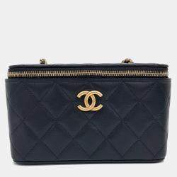مملوكة مسبقًا Chanel Black Leather Vanity Crossbody Bag
