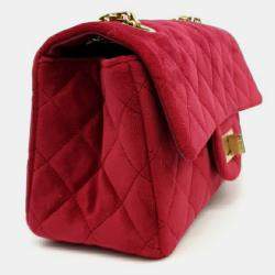 Chanel Red Velvet Mini 2.55 Flap Bag