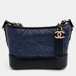 Chanel Navy Blue Leather Gabrielle Small Hobo Bag