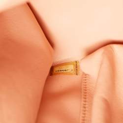 Pre Owned Chanel Peach Python Envelope Flap Bag