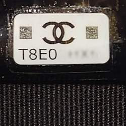 Pre Owned Chanel Black Quilted Shiny Caviar Leather Bow Pouch