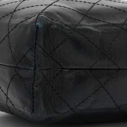 Pre Owned Chanel White/Black Quilted Leather Drawstring Shoulder Bag