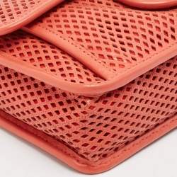 Pre Owned Chanel Red Perforated Leather Small Up In The Air Flap Bag