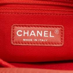 Pre Owned Chanel Red Perforated Leather Small Up In The Air Flap Bag