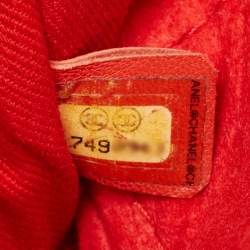 Pre Owned Chanel Red Perforated Leather Small Up In The Air Flap Bag