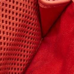 Pre Owned Chanel Red Perforated Leather Small Up In The Air Flap Bag