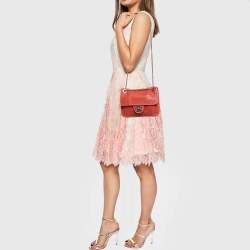 Pre Owned Chanel Red Perforated Leather Small Up In The Air Flap Bag