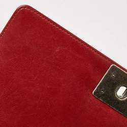 Chanel Red Quilted Leather Medium Boy Flap Bag
