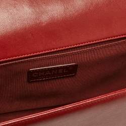 Chanel Red Quilted Leather Medium Boy Flap Bag