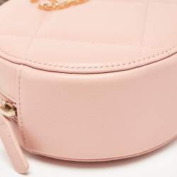 Chanel Pink Quilted Leather 19 Round Crossbody Bag