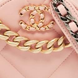 Chanel Pink Quilted Leather 19 Round Crossbody Bag