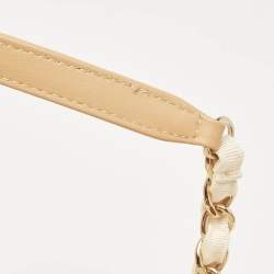 Chanel Tan/Cream Canvas Large Pearl Deauville Shopper Tote