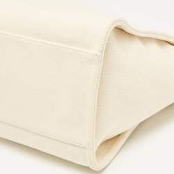 Chanel Tan/Cream Canvas Large Pearl Deauville Shopper Tote