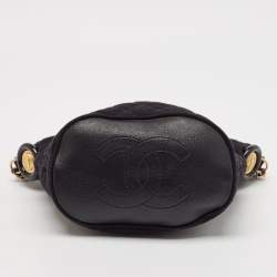 Pre Owned Chanel Black Quilted Wood Hamburg Bucket Bag