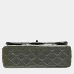 Pre Owned Chanel Blue Chevron Jersey Small Trendy CC Flap Bag