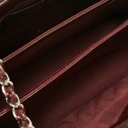 Pre Owned Chanel Burgundy Quilted Patent Leather Medium Just Mademoiselle Bowler Bag