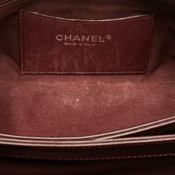 Pre Owned Chanel Burgundy Quilted Patent Leather Medium Just Mademoiselle Bowler Bag
