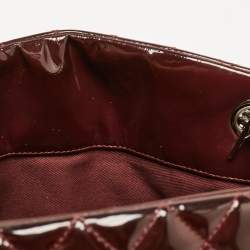 Pre Owned Chanel Burgundy Quilted Patent Leather Medium Just Mademoiselle Bowler Bag