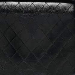 Chanel Black Quilted Leather CC Vanity Case Top Handle Bag