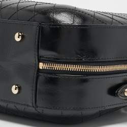 Chanel Black Quilted Leather CC Vanity Case Top Handle Bag