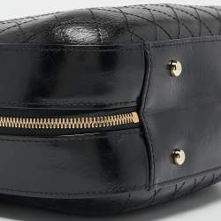 Chanel Black Quilted Leather CC Vanity Case Top Handle Bag