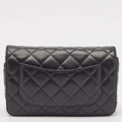 Pre Owned Chanel Black Quilted Leather CC Wallet On Chain