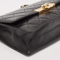 Chanel Black Quilted Leather Medium Golden Classic Flap Bag