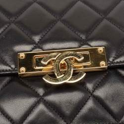 Chanel Black Quilted Leather Medium Golden Classic Flap Bag