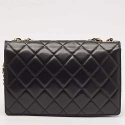 Chanel Black Quilted Leather Medium Golden Classic Flap Bag