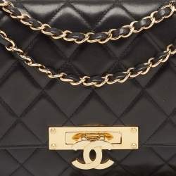 Chanel Black Quilted Leather Medium Golden Classic Flap Bag