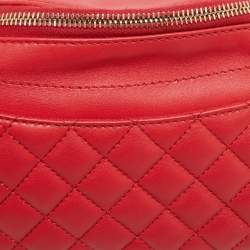 Chanel Red Quilted Leather Waist Bag