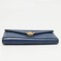 Chanel Blue Caviar Leather Half Moon Continental Wallet