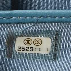 Chanel Blue Caviar Leather Half Moon Continental Wallet