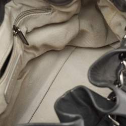Pre Owned Chanel Grey Leather Stravinsky Bucket Bag