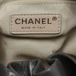 Pre Owned Chanel Grey Leather Stravinsky Bucket Bag