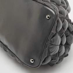 Pre Owned Chanel Grey Leather Stravinsky Bucket Bag