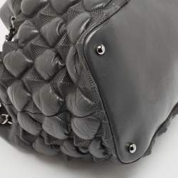 Pre Owned Chanel Grey Leather Stravinsky Bucket Bag