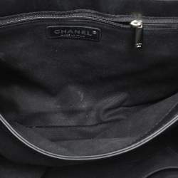 Pre Owned Chanel Black Quilted Patent Leather Double Compartment Flap Bag