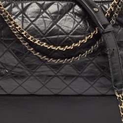 Chanel Black Quilted Aged Leather Large Gabrielle Hobo