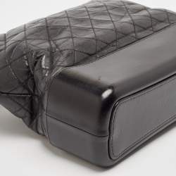 Chanel Black Quilted Aged Leather Large Gabrielle Hobo